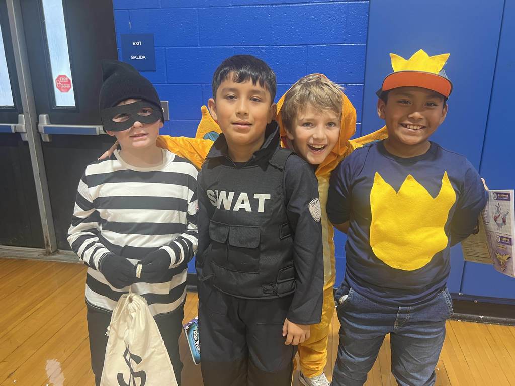 Students in their costumes for the Book Character Parade.