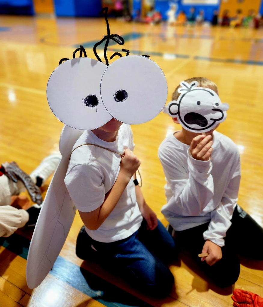 Students in their costumes for the Book Character Parade.