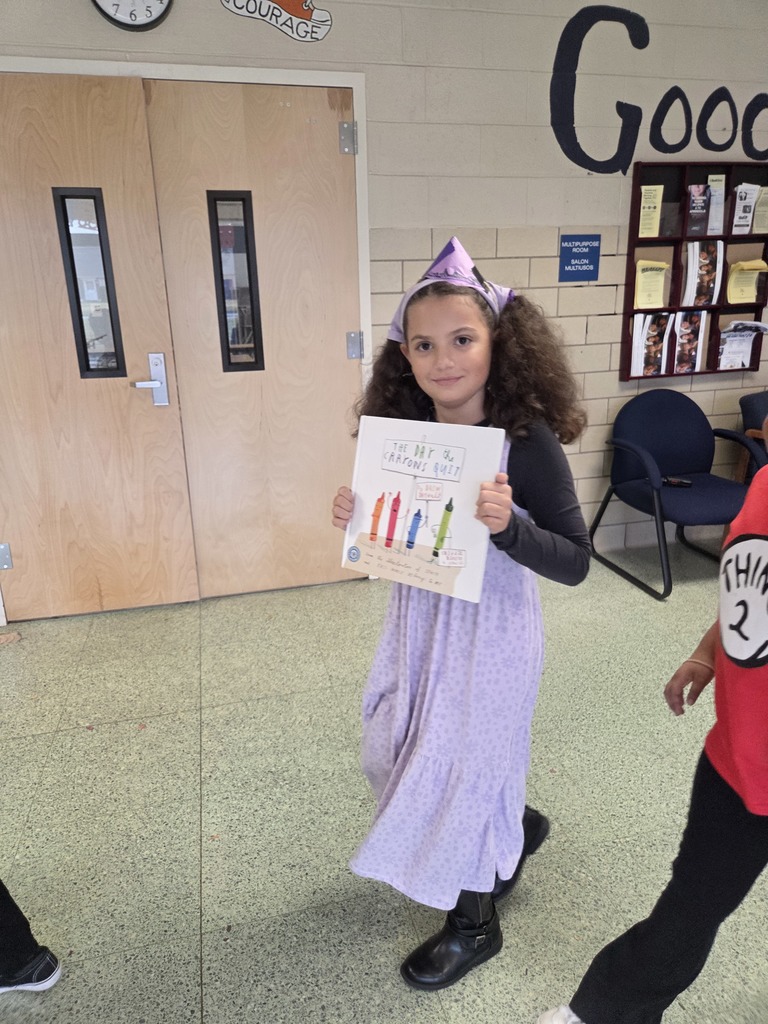 A student in her costume for the Book Character Parade.