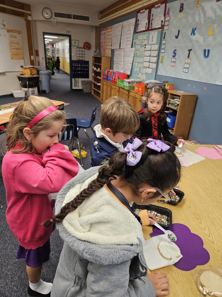First Grade cookie decorating for PBIS reward. 