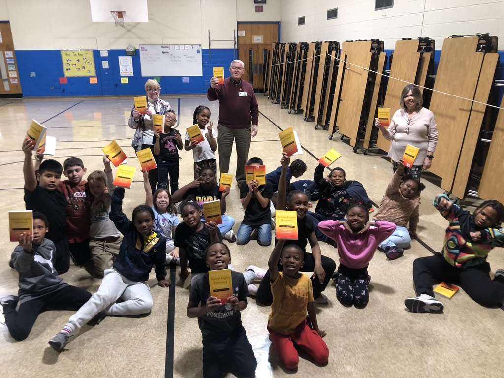 Students with members of the rotary club