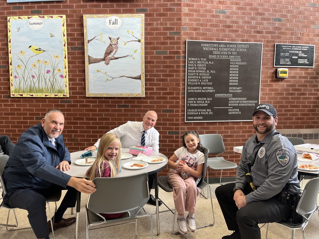 Special Golden Paw Winners were chosen to have lunch with members of the West Norriton Police Department.