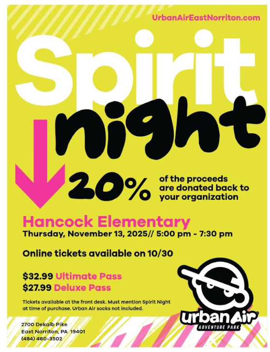 A flyer about a fundraiser at Urban Air.