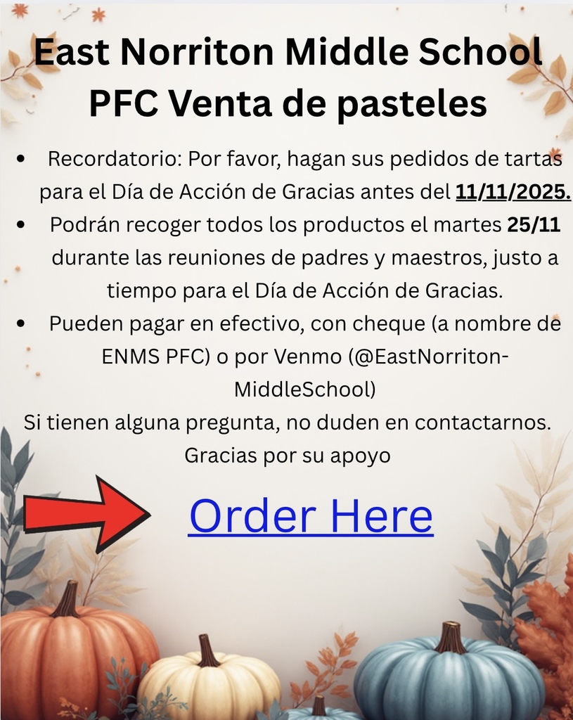 Pie Sale. At Middle School