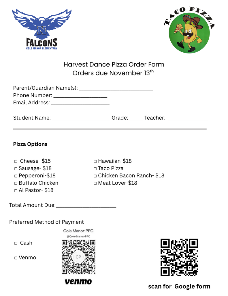 Paper Pizza Order Form Flyer. See Caption for Details. 