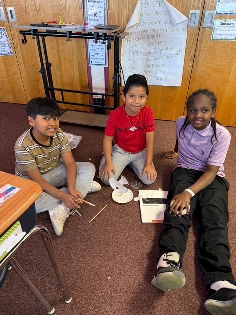 4th Grade students and their wind turbines.