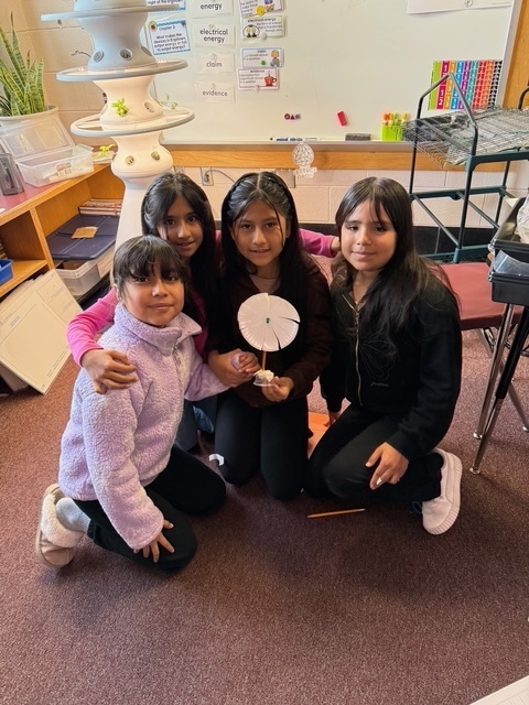 4th Grade students and their wind turbines.