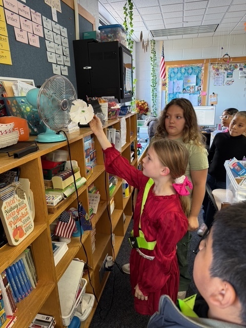 4th Grade students and their wind turbines.