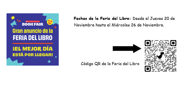 A flyer about the book fair in Spanish