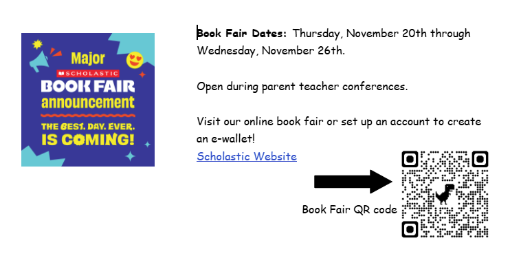A flyer about the book fair in English