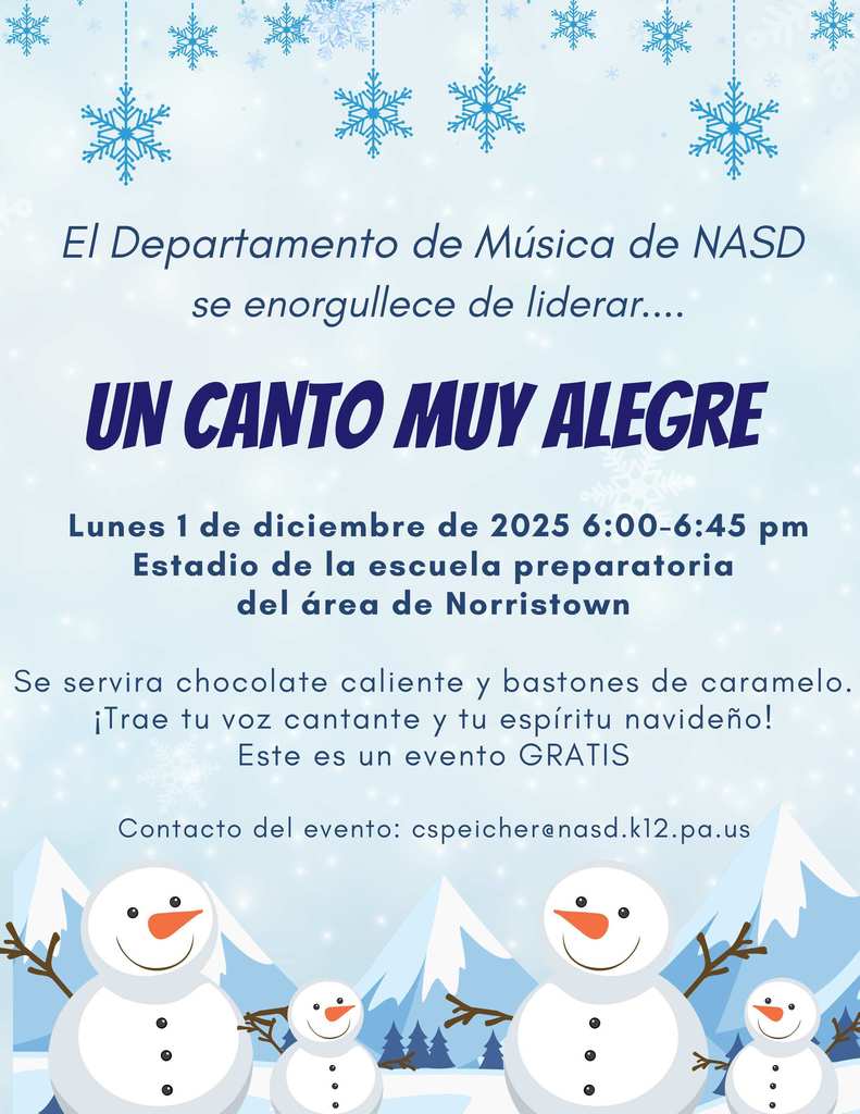 Spanish Very Merry Sing Along Flyer. Details in caption. 