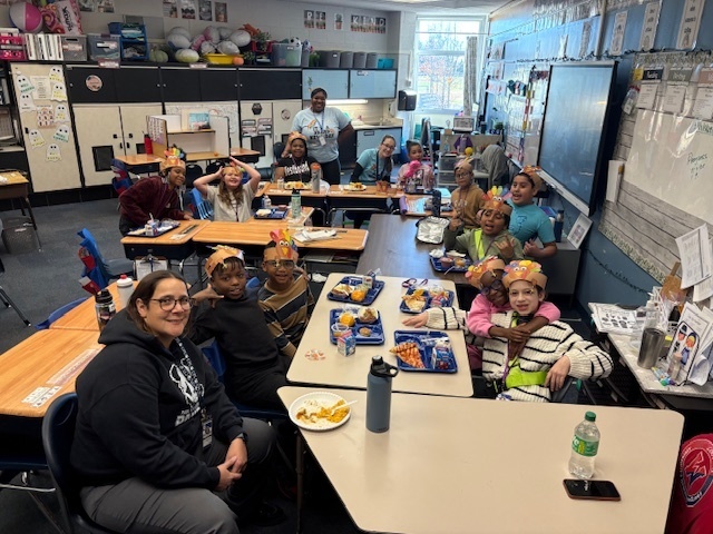 Thanksgiving celebration in Ms. Pro's class.