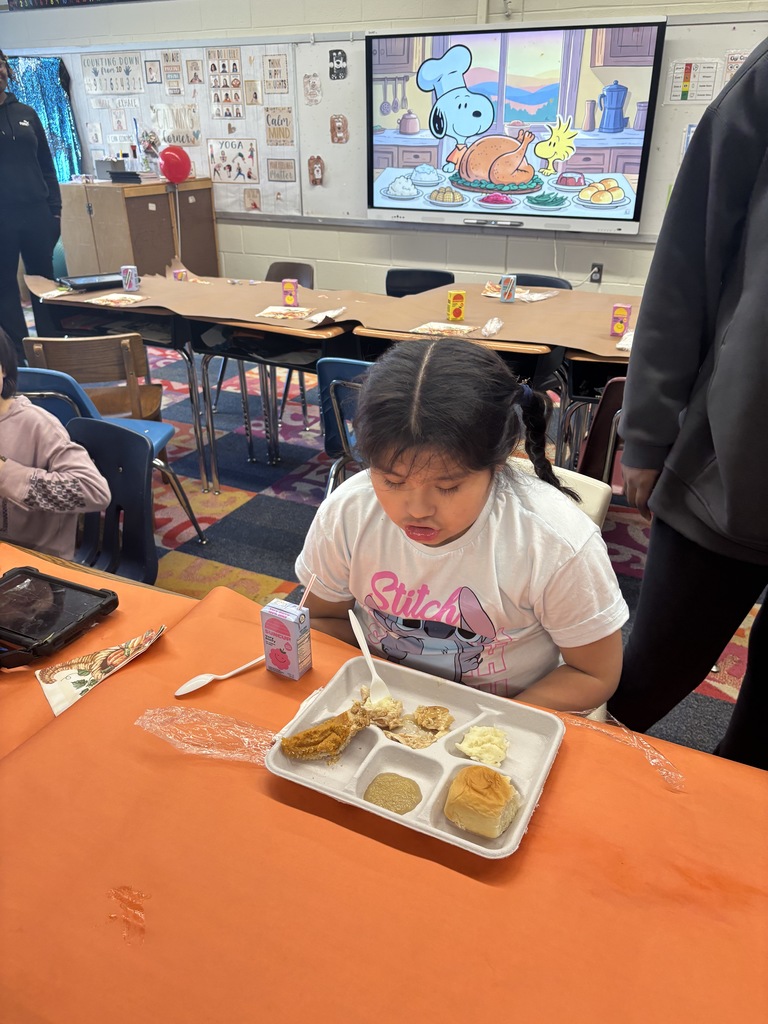 A student enjoying their feast