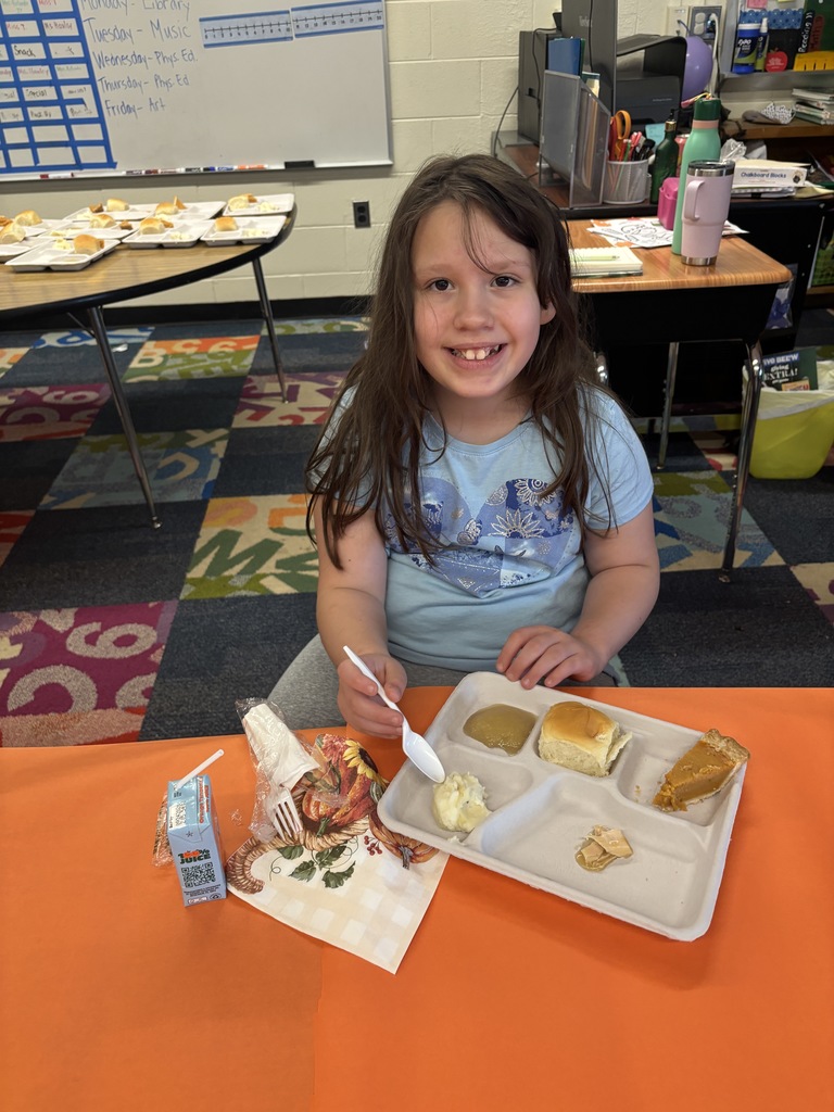 A student enjoying their feast