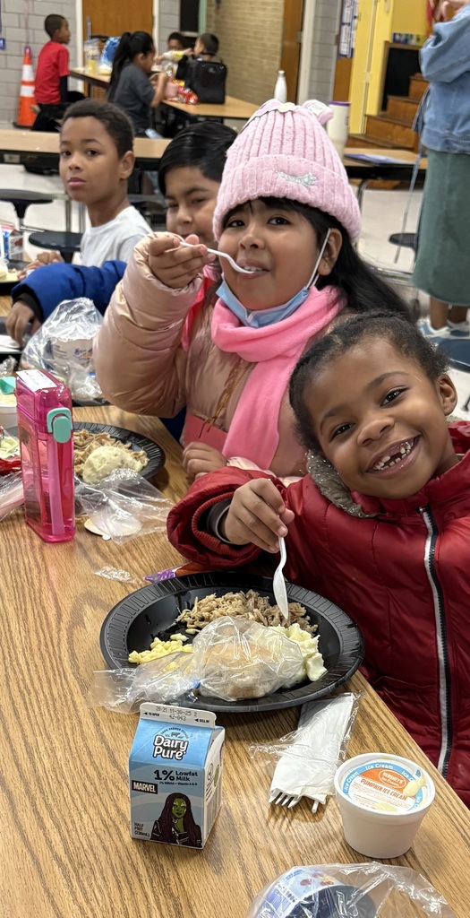 Students enjoyed a Thanksgiving meal at lunch.