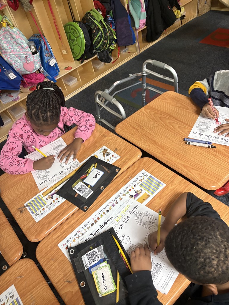 Students completing a farm life activity 