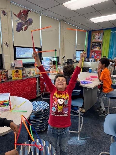 A student making the number 67