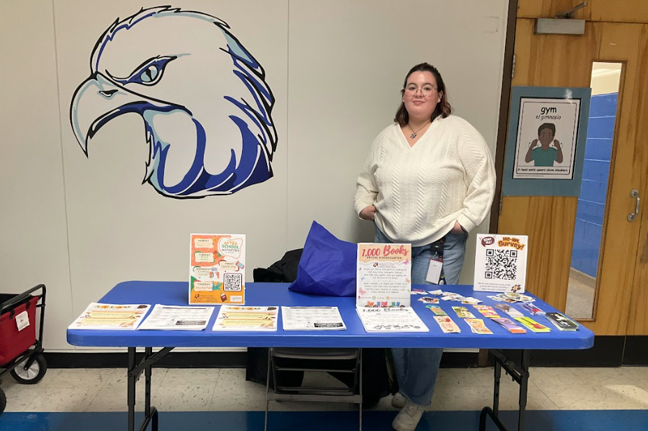 A member of the Norristown Public Library at Polar Express Night