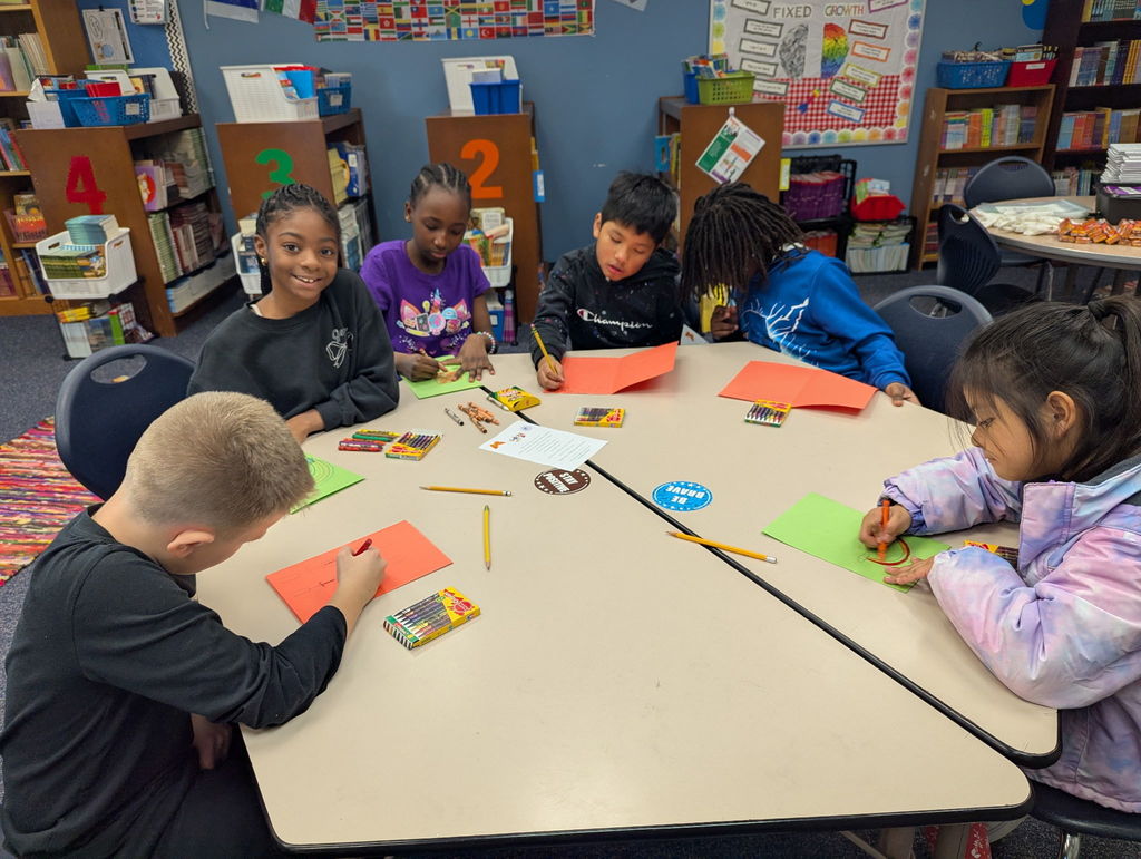 Students creating kindness bags