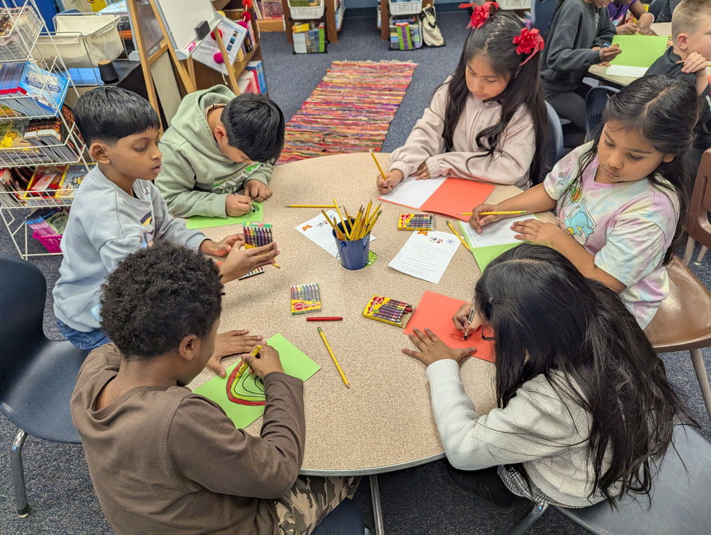 Students creating kindness bags