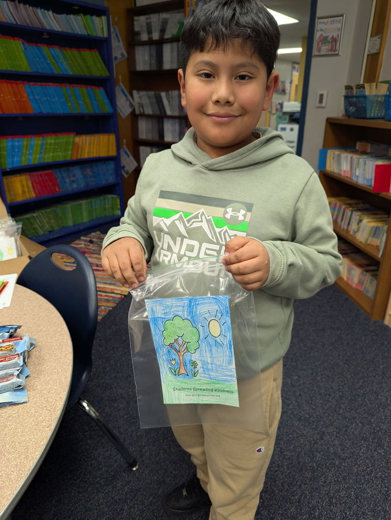 Students creating kindness bags