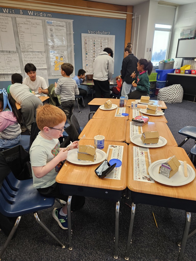 1st Grade in full gingerbread build mode.