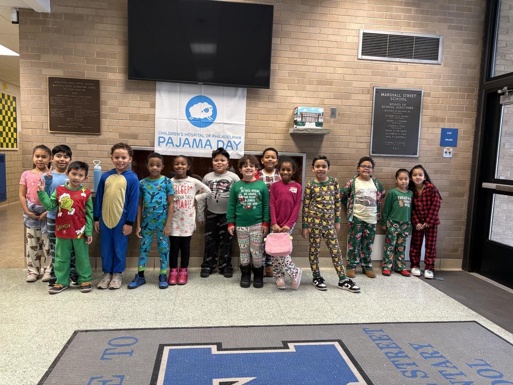Students dressed in pajamas for CHOP Pajama Day fundraiser.