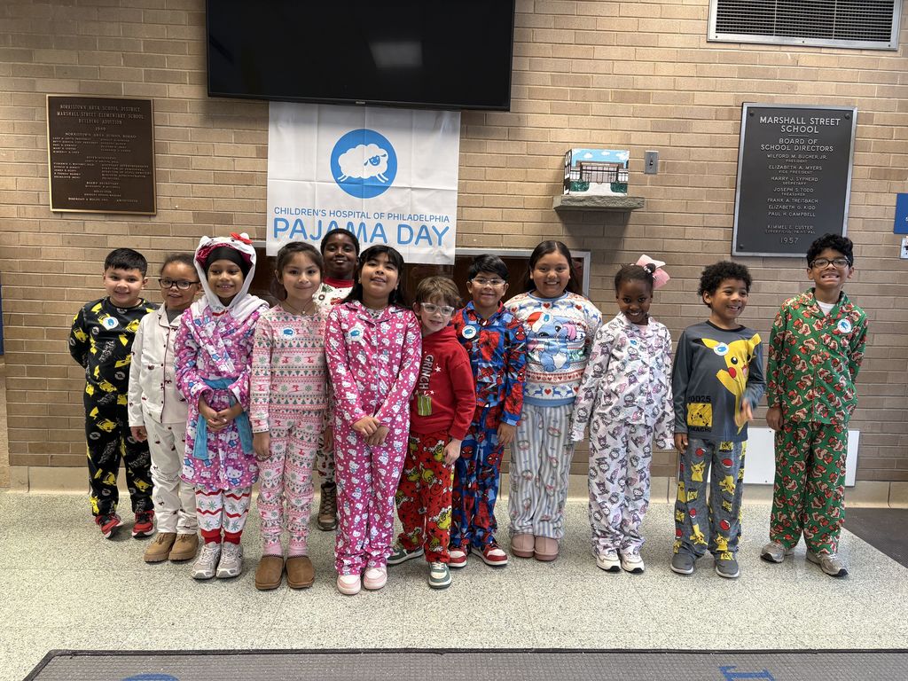 Students dressed in pajamas for CHOP Pajama Day fundraiser.