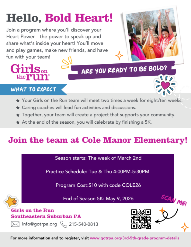 Girls on the Run Sign Up Flyer