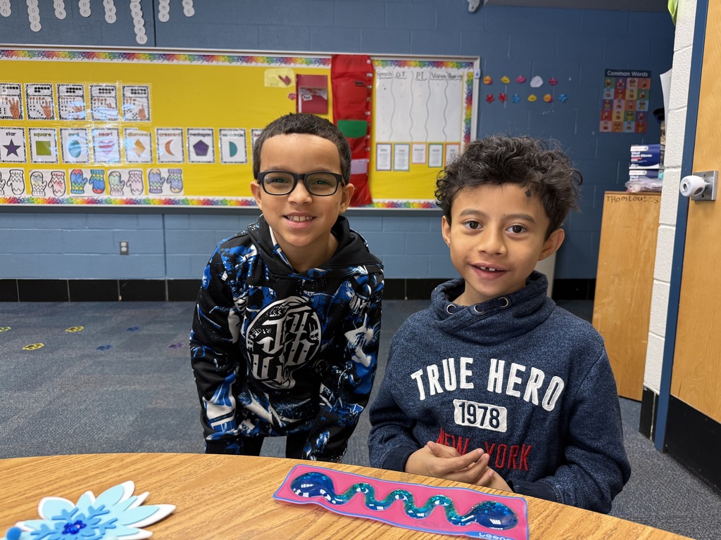 Best buddies made snowflakes together.