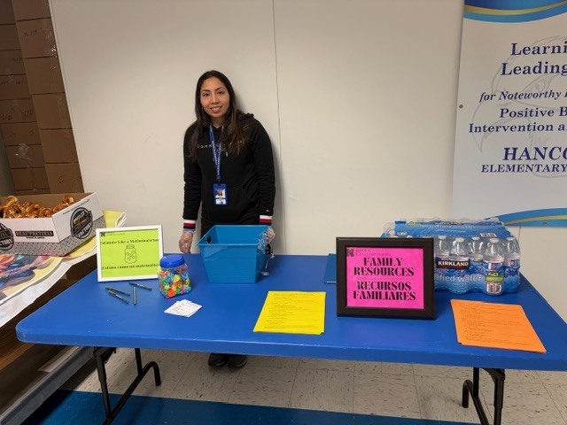 A staff member at the math night