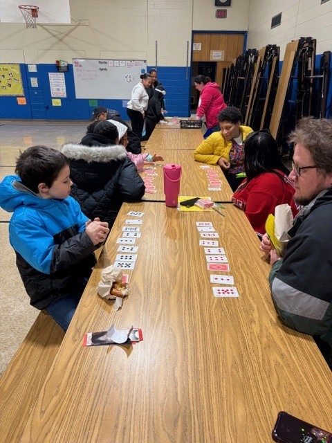Families enjoying math night