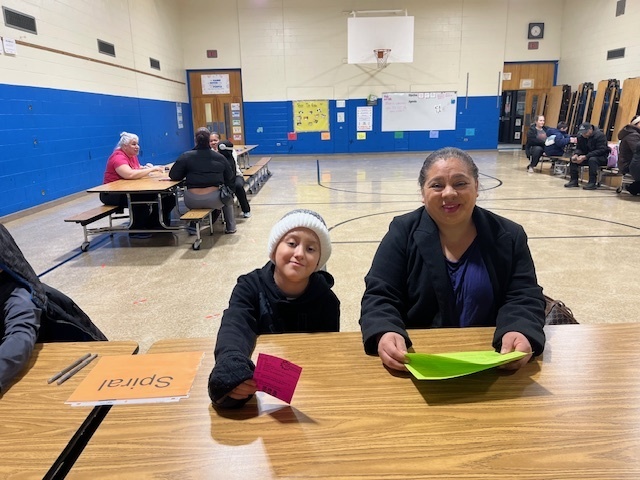 A family at math night