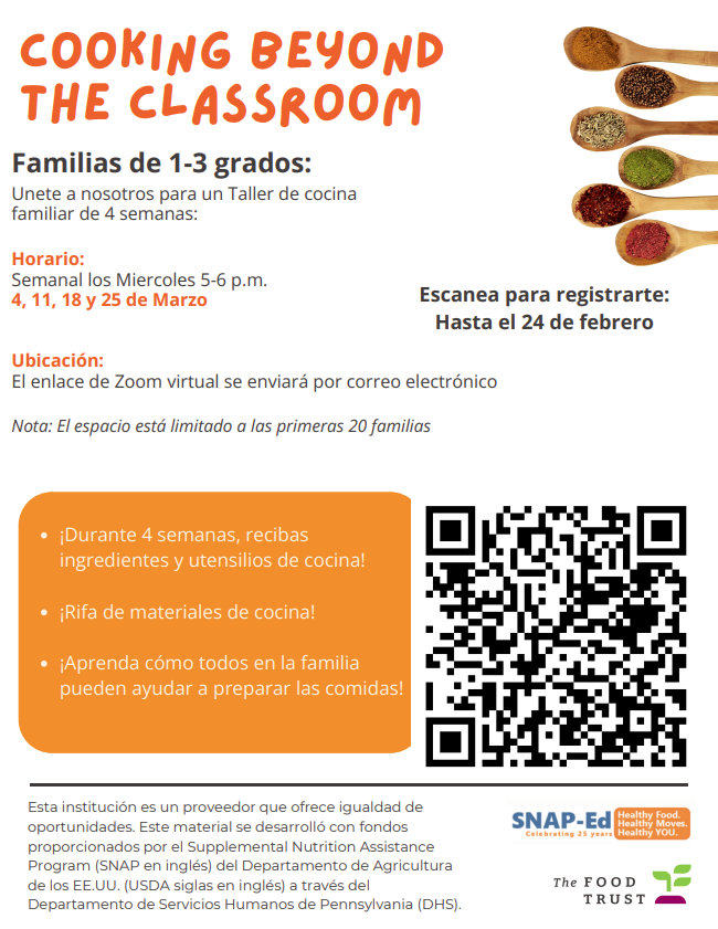 Cooking Beyond the Classroom Flyer