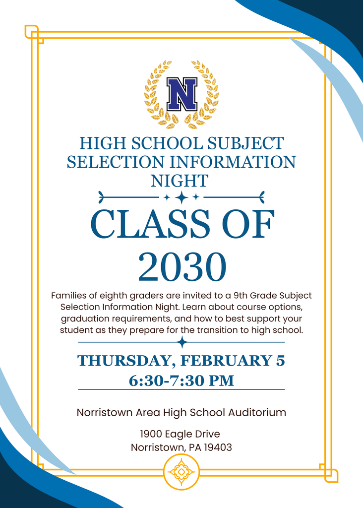 Informational flyer about High School Subject Selection Night.