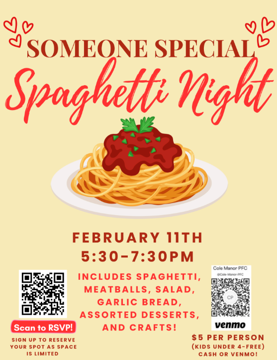 Someone Special Spaghetti Night Flyer