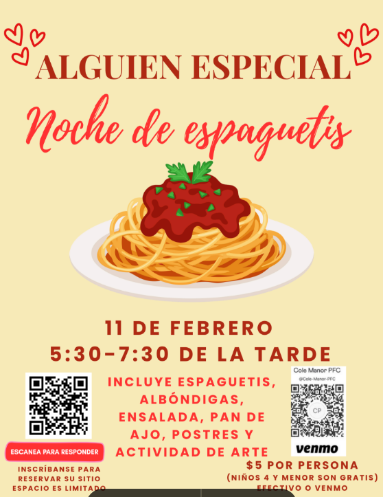 Someone Special Spaghetti Night Flyer