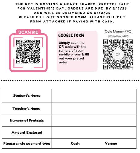 Valentine's Day Pretzel Sale Flyer