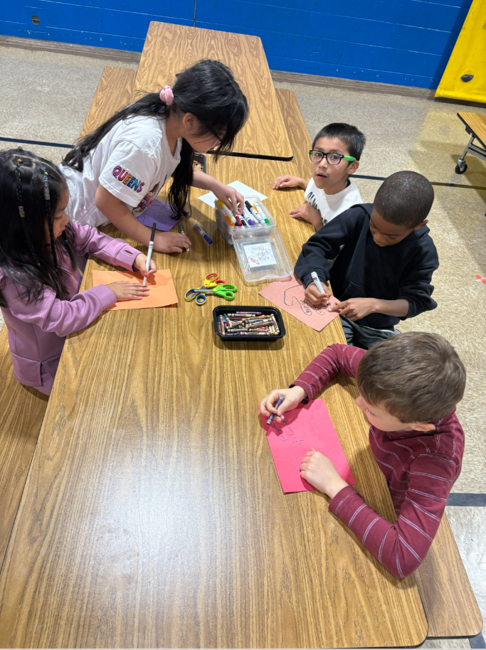 Students working together to celebrate Martin Luther King Day