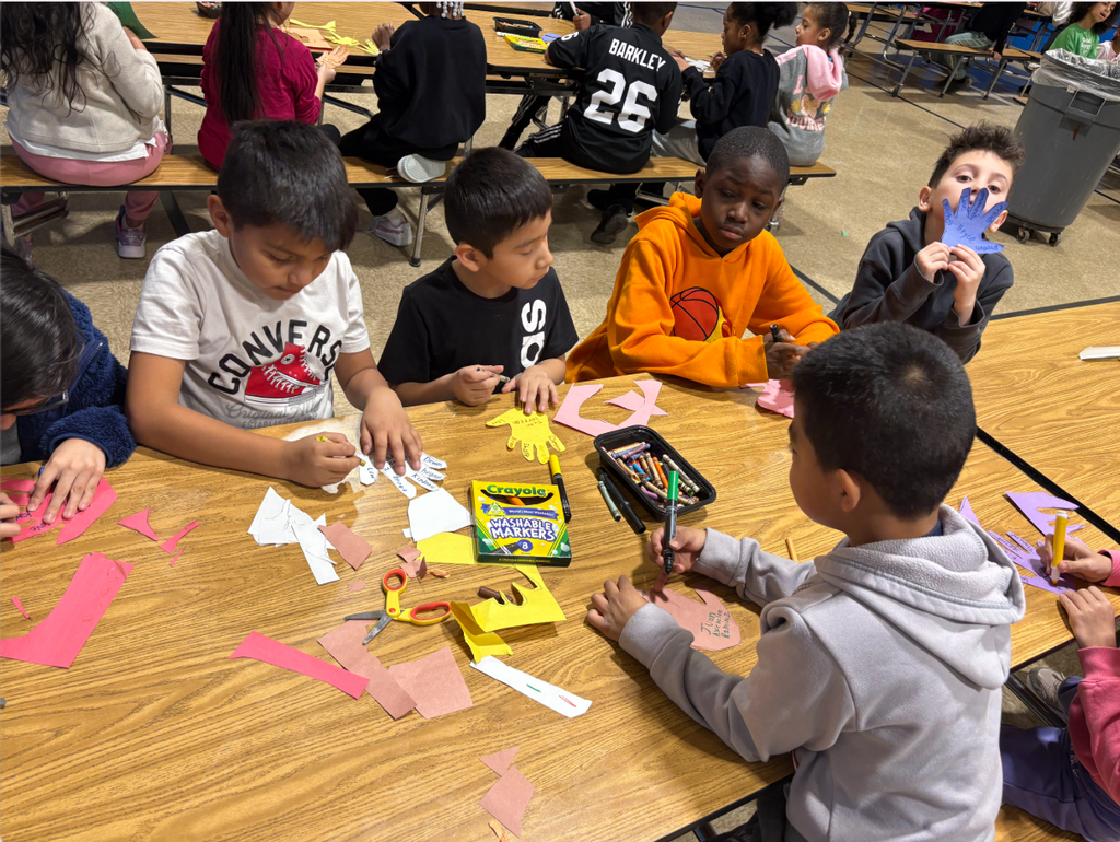 Students working together to celebrate Martin Luther King Day