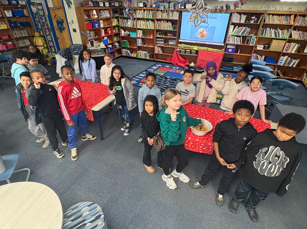 Students who made dog treats