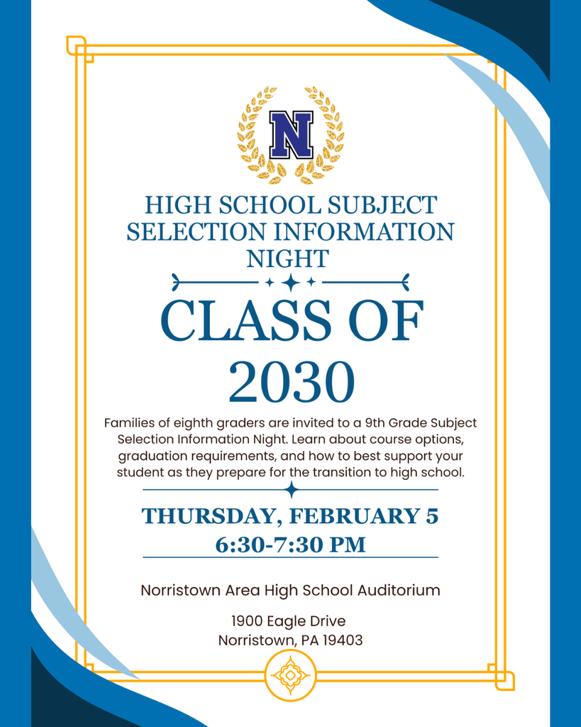 Informational flyer regarding the high school course selection night for 8th grade families.