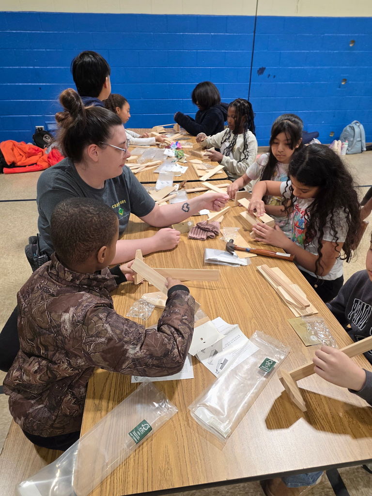 Students building at Scouts