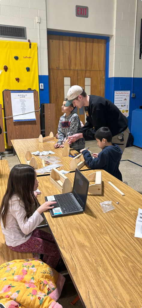 Students working at Scouts