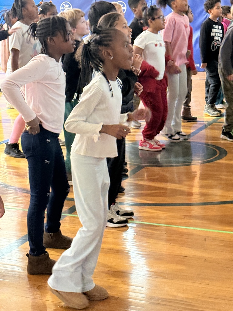 Students earned a dance party for excellent behavior in January.