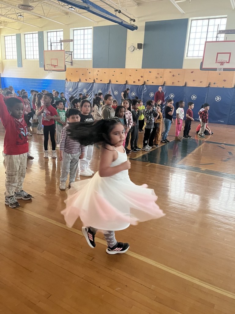Students earned a dance party for excellent behavior in January.