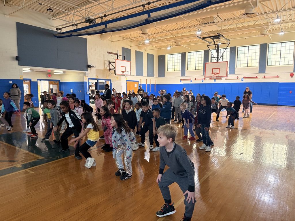 Students earned a dance party for excellent behavior in January.