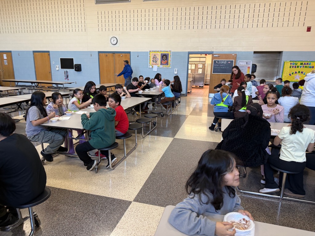4th Grade students enjoying their ice cream.