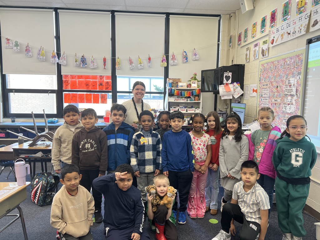 Mrs. McCann with her first grade class.