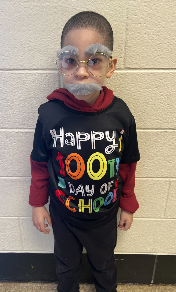 A student dressed as a centenarian.